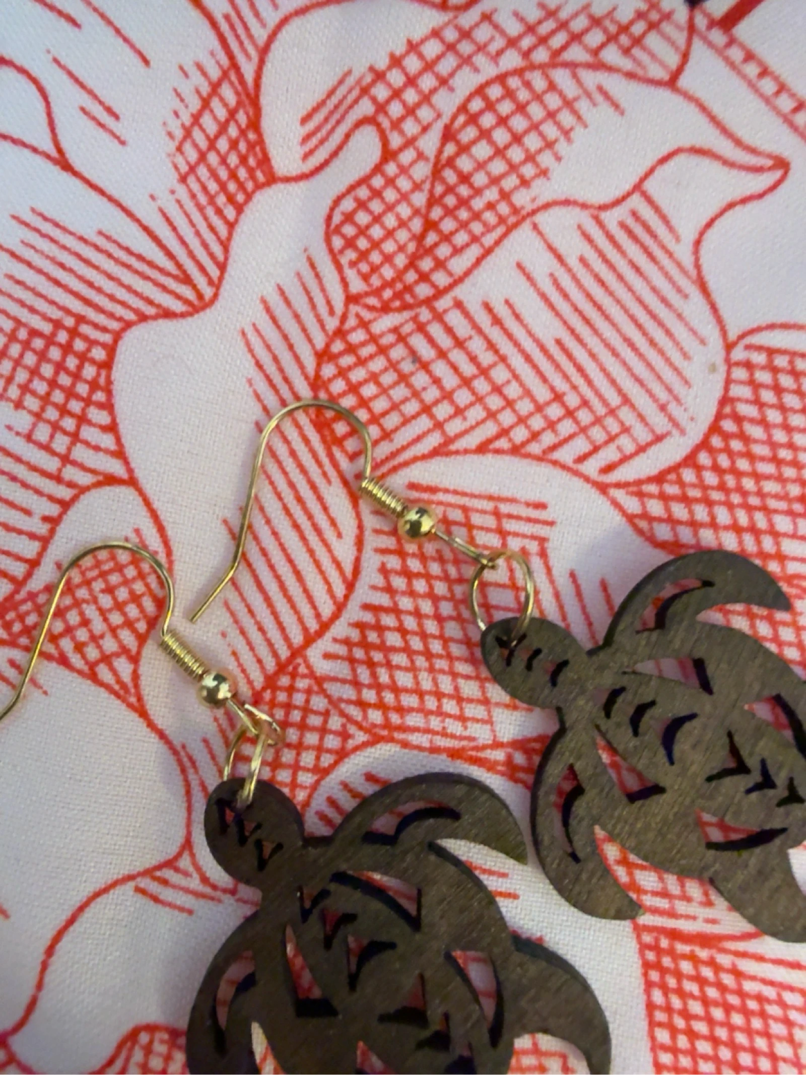 Turtle Wood Fashion Jewelry Earrings New – photo 4